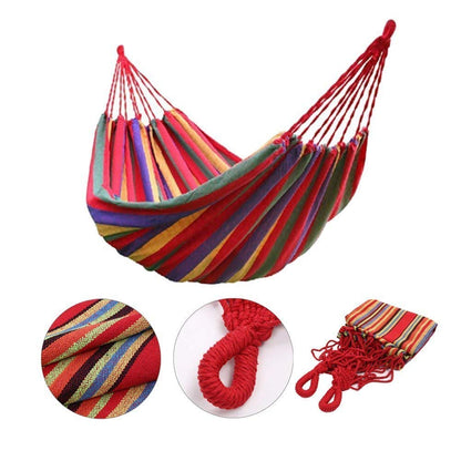 Garden Hammock Striped - Swing with Strong Rope