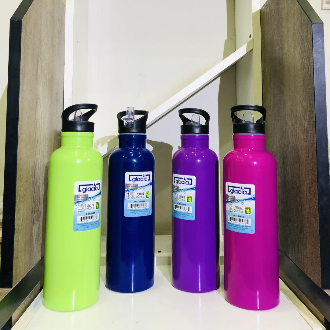 Double-Wall Vacuum Water Bottle with Straw