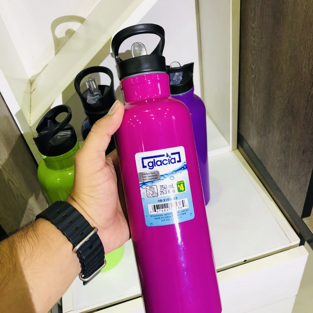 Double-Wall Vacuum Water Bottle with Straw