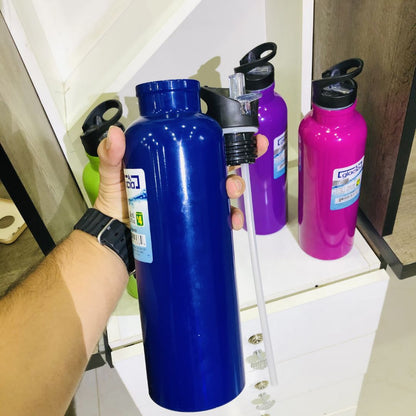 Double-Wall Vacuum Water Bottle with Straw