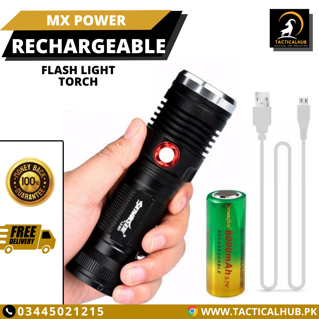 MX Power Rechargeable Flash Light Torch